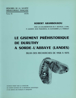 M13 - (1978) Le gisement préhistorique de Duruthy à Sordes-l’Abbaye, Landes - R. ARAMBOUROU