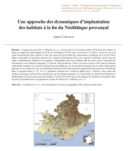 11-2020, tome 117, 3, p. 461-500 - A. Caraglio - Une approche des dynamiques d'implantation des habitats à la fin du Néolithique provençal.