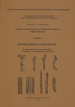 Os 05PDF - Fiches typologiques de l'industrie osseuse préhistorique CAHIER 5 Bâtons percés, baguettes H. Barge-Mahieu, C. Bellier, H. Camps-Fabrer et al.