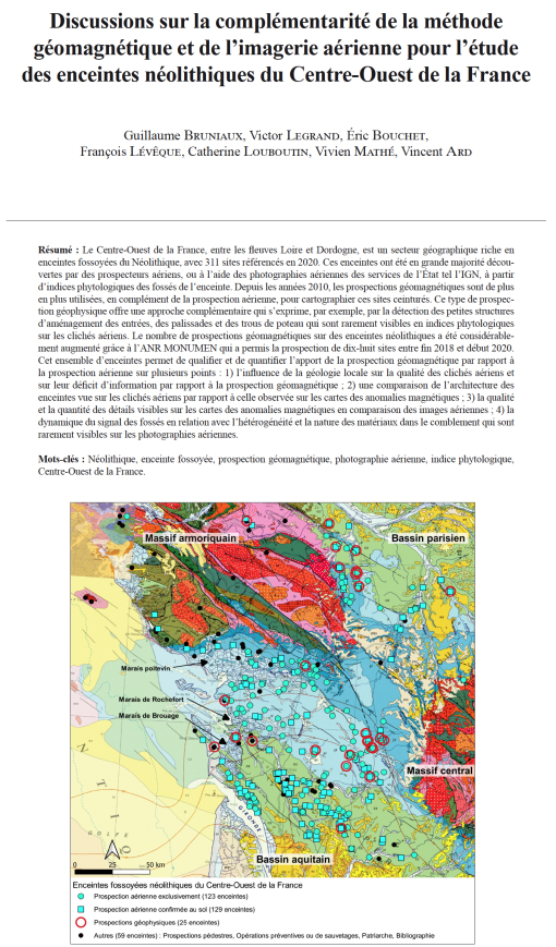 04-2022, tome 119, 1, p. 77-102 - Guillaume Bruniaux, Victor Legrand, ric Bouchet, Franois Lvque, Catherine Louboutin, Vivien Math, Vincent Ard - Discussions sur la complmentarit de la mthode gomagntique et de limagerie arienne pour l?tude d