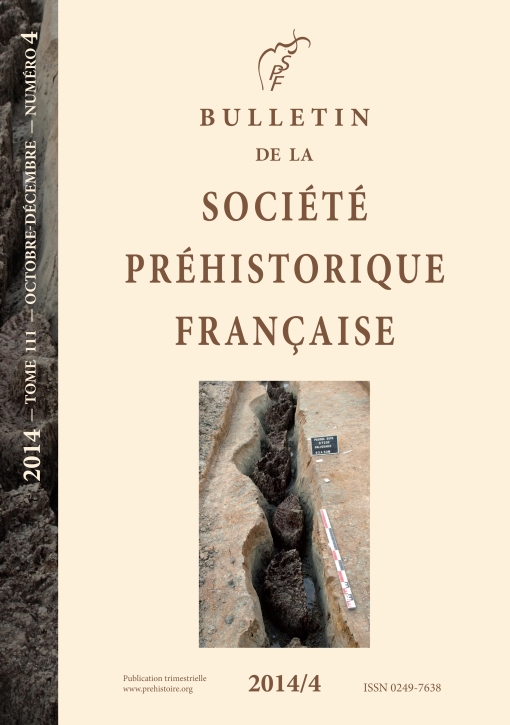 23-2014, tome 111, 4, 2014, p. 631-658 -  J.-V. PRADEAU, H. SALOMON, F. BON, R. MENSAN, M. LEJAY et M. REGERT - Les matires colorantes sur le site aurignacien de plein air de Rgismont-le-Haut (Poilhes, Hrault) Acquisition, transformations et utilisatio