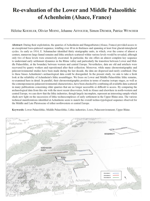 08-2023, tome 120, 3, p.311-359 - Koehler H., Moine O., Affolter J., Diemer S., Wuscher P. (2023) - Re-evaluation of the Lower and Middle Palaeolithic of Achenheim (Alsace, France)