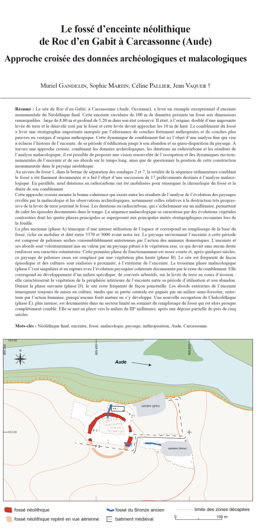 11-2026, tome 123, 3, p.467-492 - Gandelin et al. (2026) - Le foss� d�enceinte n�olithique de Roc d�en Gabit � Carcassonne (Aude)