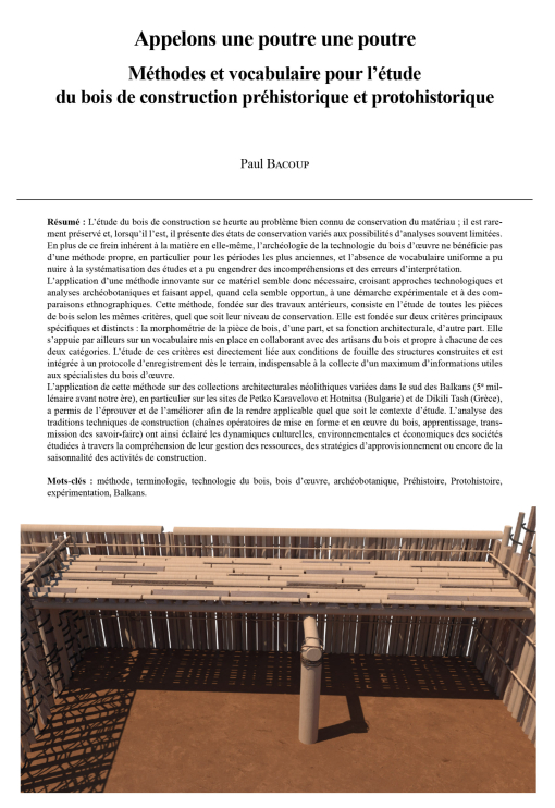 17-2025, tome 122, 4, p. 589-619 - Bacoup P. (2025) � Appelons une poutre une poutre : m�thodes et vocabulaire pour l��tude du bois de construction pr�historique et protohistorique