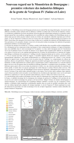 14-2021, tome 118, 4, p. 619-642 - E. VAISSIE, M. MASSOULIE, J. COMBIER , S. SORIANO  Nouveau regard sur le Moustrien <br />de Bourgogne : premire relecture des industries lithiques de la grotte de Vergisson IV (Sane-et-Loire)