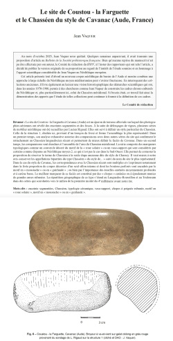 01-2026, tome 123, 1, p.7-38- Vaquer J. (2026) - Le site de Coustou - la Farguette et le Chass�en du style de Cavanac (Aude, France),