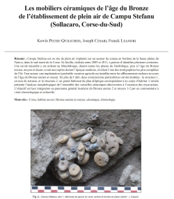 02-2026, tome 123, 1, p.39-54 - Peche-Quilichini K., Cesari J., Leandri F. (2026) - Les mobiliers c�ramiques de l'�ge du Bronze de l'�tablissement de plein air de Campu Stefanu (Sollacaro, Corse-du-Sud),