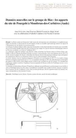 02-2021, tome 118, 1, p. 33-76 - J. GUILAINE, J. VAQUER, M. GANDELIN, R. AYME, avec la collaboration d'I. CARRERE et de N. GARNIER