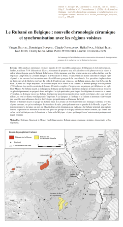 07-2021, tome 118, 2, p. 277-322- V. Blouet, D. Bosquet, C. Constantin, H. Fock, M. Ilett, I. Jadin, T. Klag, M.-P. Petitdidier, L. Thomashausen-Le Ruban en Belgique : nouvelle chronologie cramique et synchronisation avec les rgions voisines