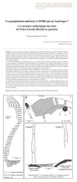 06-2021, tome 118, 2, p. 245-275-Y. A. Gmez Coutouly - Un peuplement antrieur  20 000 ans en Amrique ? Le caractre anthropique des sites de Pedra Furada (Brsil) en question...