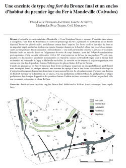 12-2021, tome 118, 3, p. 475-518 - Ch.-C. Besnard-Vauterin, G. Auxiette, M. Le Puil-Texier, C. Marcigny  Une enceinte de type ring fort du Bronze final et un enclos dhabitat du premier ge du Fer  Mondeville (Calvados