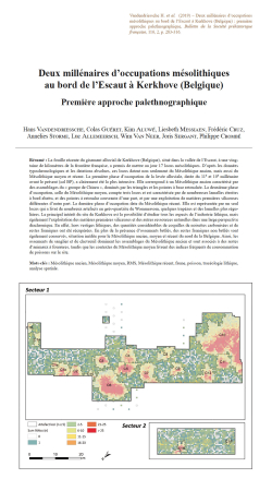 09-2019, tome 116, 2, p.283-316 - Vandendriessche H. et al.  (2019) - Deux millnaires d'occupations msolithiques au bord de l'Escaut  Kerkhove (Belgique) : premire approche palethnographique