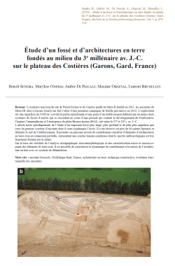 13-2019, tome 116, 3, p.479-513 - Benot Sendra, Marylise Onfray, Ambre Di Pascale, Maxime Orgeval, Laurent Bruxelles - tude d'un foss et d'architectures en terre fonds au milieu du 3e millnaire av. J.-C. sur le plateau des Costi