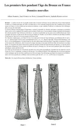 12-2022, tome 119, 3, p.501-525 - Jambon A., Gomez de Soto J., Dumont L., Kerouanton I. (2022) – Les premiers fers pendant l’âge du Bronze en France : données nouvelles