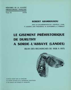 M13 - (1978) Le gisement prhistorique de Duruthy  Sordes-lAbbaye, Landes - R. ARAMBOUROU