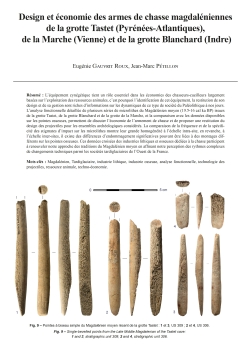 13-2022, tome 119, 4, p.579-604 - Eugnie Gauvrit Roux, Jean-Marc Ptillon  Design et conomie des armes de chasse magdalniennesde la grotte Tastet (Pyrnes-Atlantiques), de la Marche (Vienne) et de la grotte Blanchard (Indre)