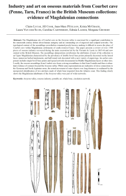 04-2023, tome 120, 2, p. 135-160 - Lucas C., Cook J., Pétillon J.-M., McGrath K., Van der Sluis L. Cartwright C., Ladier E., Grubert M. (2023) Industry and art on osseous materials from Courbet cave (Penne, Tarn, France) in the British Museum coll.