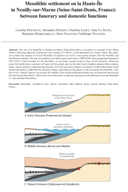 12-2020, tome 117, 4, p. 547-581 - Peschaux  C.,  Deseine  A.,  Leduc  C.,  Le  Jeune  Y.,  Marquebielle  B.,  Valentin B., Valentin F. (2020) - Mesolithic settlement on la Haute-le in Neuilly-sur-Marne (Seine-Saint-Denis, France)