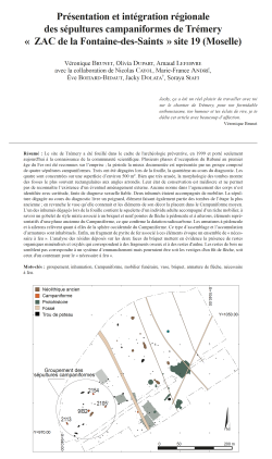 14-2020, tome 117, 4, p. 619-639 - Brunet V., Dupart O., Lefebvre A. (2020)  Prsentation et intgration rgionale des spultures campaniformes de Trmery  ZAC de la Fontaine-des-Saints  site 19 (Moselle)