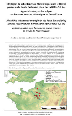 06-2026, tome 123, 2, p.203-231 - Drucker D.G., Bridault A., Ducrocq T., Valentin F. (2026) - Strat�gies de subsistance au M�solithique dans le Bassin parisien � la fin du Pr�bor�al et au Bor�al (10,3-9,0 ka)