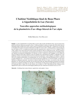 18-2019, tome 116, 4, p.681-704 - Robin Brigand, Yves Billaud  Lhabitat Nolithique final de Beau Phare  Aiguebelette-le-Lac (Savoie) : nouvelles approches mthodologiques de la planimtrie dun village littoral de larc alpin