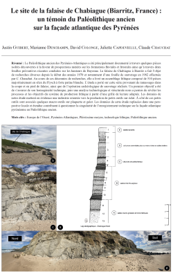 13-2023, tome 120, 4, p. 543-570 - Guibert J., Deschamps M., Colonge D., Capdevielle J., Chauchat C. (2023)  Le site de la falaise de Chabiague (Biarritz, France) : un tmoin du Palolithique ancien sur la faade atlantique des Pyrnes