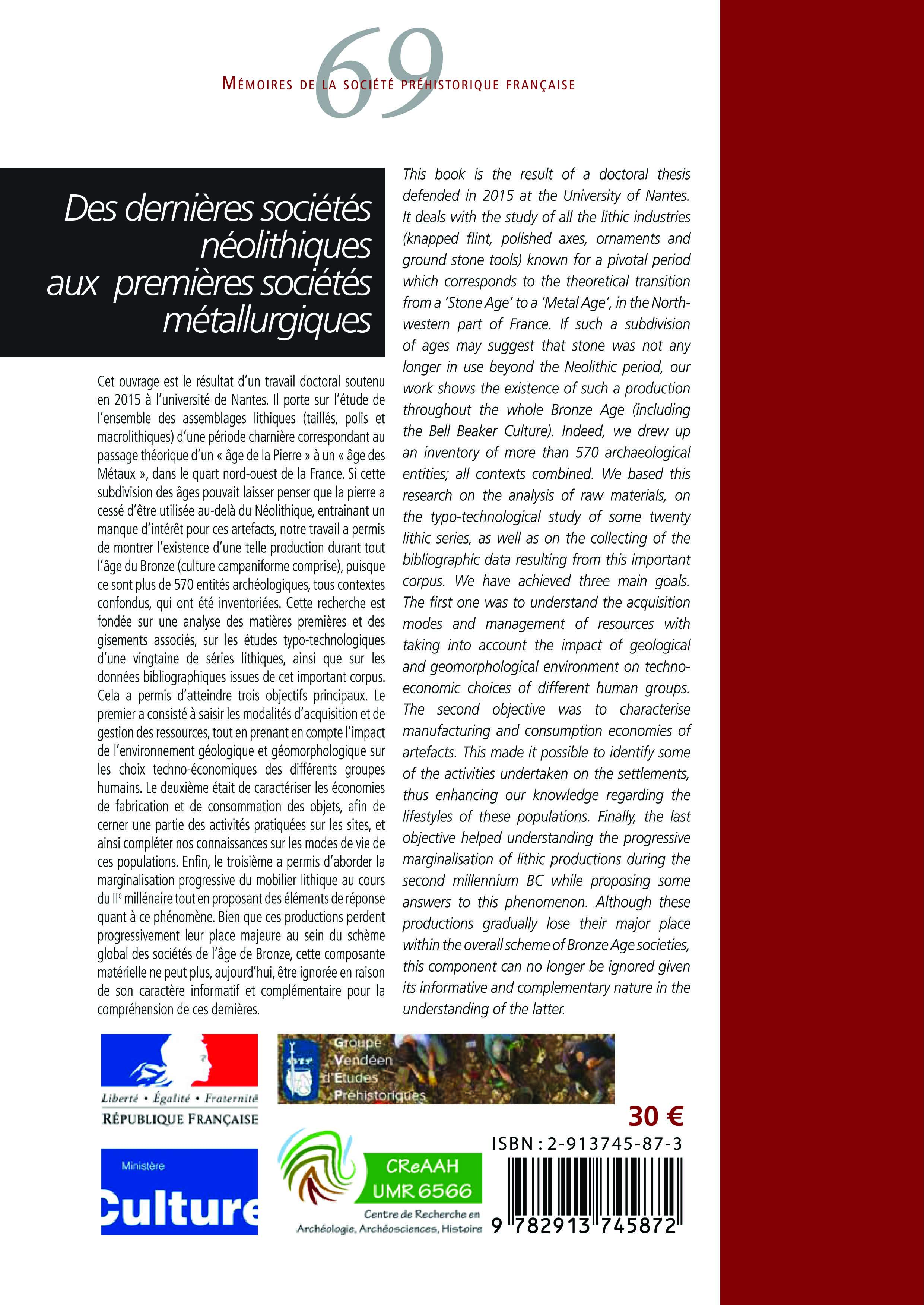 M72 (2023) - Le hameau du Néolithique ancien à Verson les Mesnils sous la  direction de Cécile Germain-Vallée - Société Préhistorique française